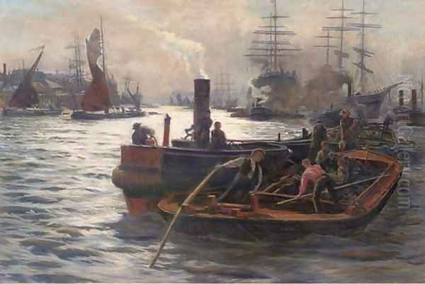 'Toil, glitter, grime and wealth on a flowing tide' by William Lionel Wyllie
