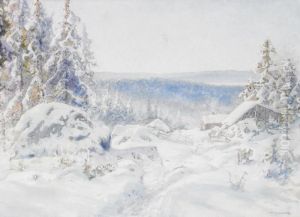 Vinterlandskap by Anshelm Schultzberg