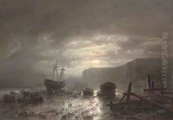 Unloading by moonlight - view 1