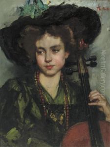 The Cellist by Therese Schwartze