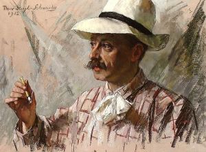 Portrait Of Dr Salomon Benjamin Druif by Therese Schwartze