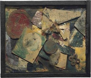 Merzbild 9a Bild Mit Damestein (l Merzbild L5) by Kurt Schwitters