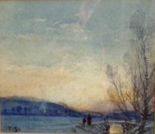 Figures By A Bridge - view 1