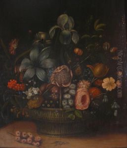 Still Life Of Flowers In A Basket by Daniel Seghers