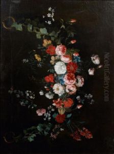 Guirlande De Fleurs Suspendue A Deux Anneaux