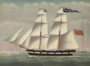 The snow Maybrough off Flushing, 1847 by Petrus Cornelis Weyts