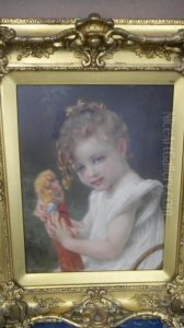 Young Girl With A Doll by Guillaume Seignac