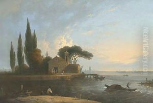 A procession to St Lazzare's Monastry, L'Anconetta, Venice by Richard Wilson