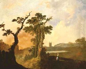 A view of Oxford with Magdalen College in the distance by Richard Wilson