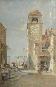 Capri Street Scene by Prosper Louis Senat