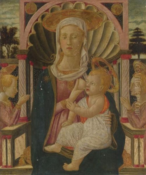Madonna And Child Enthroned With Two Angels - view 1
