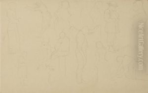 Treize Hommes, Femmes Et Enfants by Georges Seurat