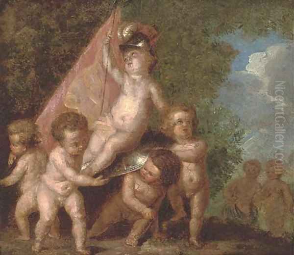 Putti disporting - view 1