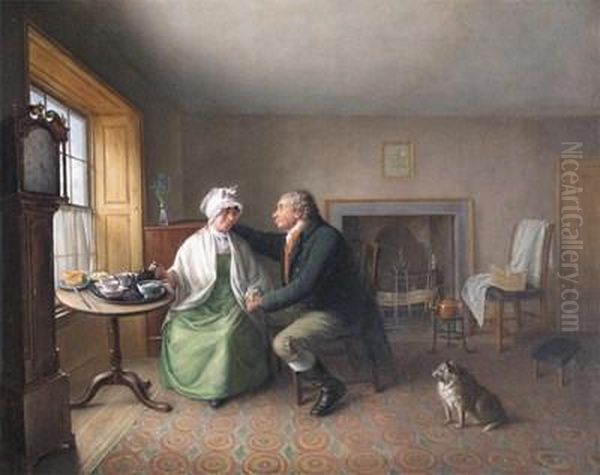 Interior Scene With A Courting Couple - view 1