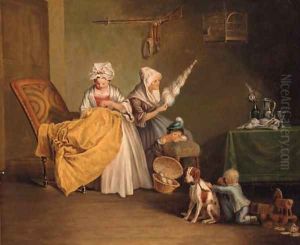 Figures in a interior by Francis Wheatley