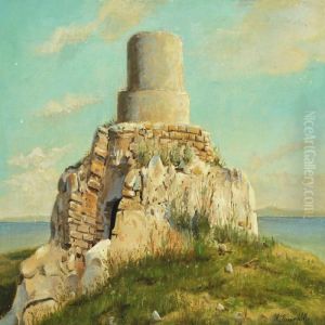 Sardinian Landscape With Nur-aghe by Hermann Carl Siegumfeldt