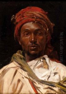 Arab In A Red Headscarf