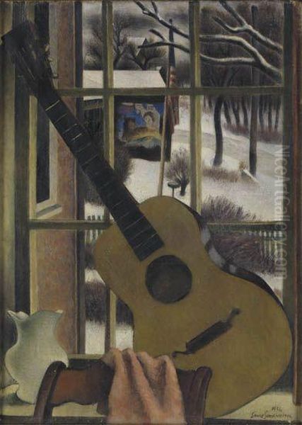 Window Still Life With Guitar by Simkha Simkhovitch