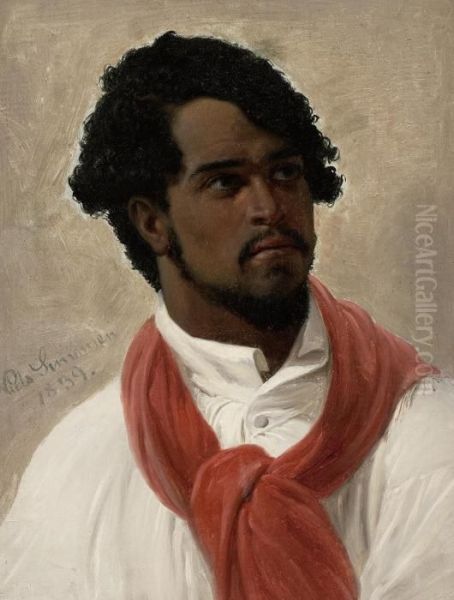 Portrait Of A Turk, Wearing A Red Scarf - view 1