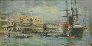 A Sailing Vessel At Anchor Off St. Mark's Square, Venice A Sailing Vessel At Anchor Off St. Mark's Square, Venice