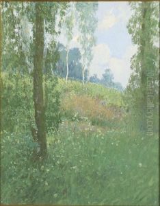 Landscape With Trees In An Open Field by Jaroslav Simunek