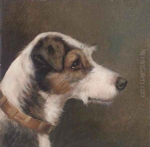 Portrait of a terrier by Alfred Wheeler