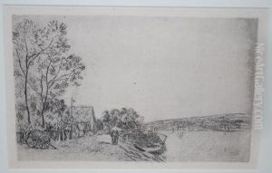 Bords Du Loing: La Charrette by Alfred Sisley