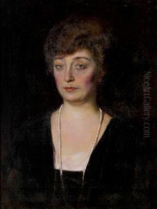 Ritratto Di Donna Con Filo Di Perle by Carlo Siviero