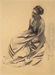 Sitzende Frau Nach Links