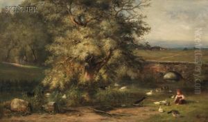 Feeding The Ducks by Ludwig Skell