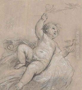 Study of Cupid releasing doves