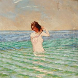 A Bathing Nude Woman by Harald Slott-Moller