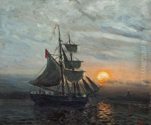 Aften - Solnedgang by Frithjof Smith-Hald