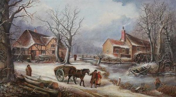 Horse Drawn Wagon In Snow - view 1