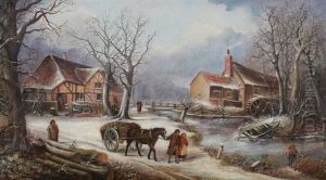 Horse Drawn Wagon In Snow