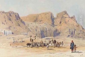 A camel train at Aden by Charles Wilda