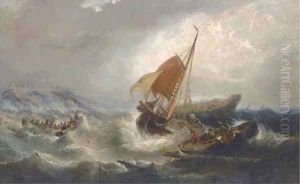 Salvaging the wreck below Dunstanburgh Castle