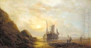 Fisherfolk on the shore