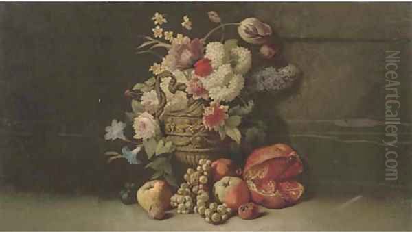Summer flowers in a classical jug - view 1