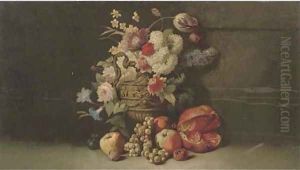 Summer flowers in a classical jug by Thomas Worsey