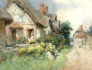 The village street by George Whyatt