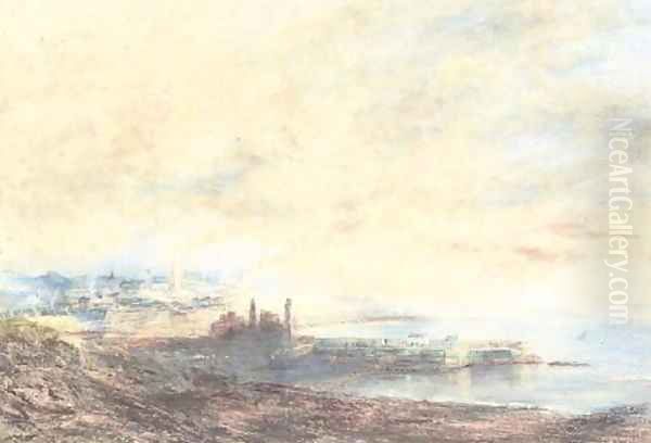 View over a coastal town - view 1