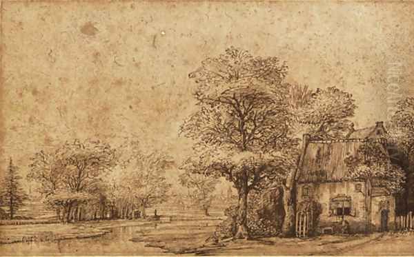 A wooded landscape with a cottage - view 1