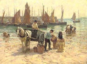 On the beach, St. Ives, Cornwall by Terrick John Williams