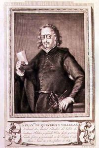 Portrait of Francisco Gomez de Quevedo y Villegas (1580-1645) engraved by Mariano Brandi for a collection of Illustrious Men by Ximeno y Planes, Rafael