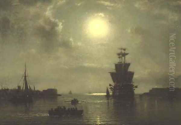 H.M.S. St. Vincent lying off Gosport at the entrance to Portsmouth harbour - view 1