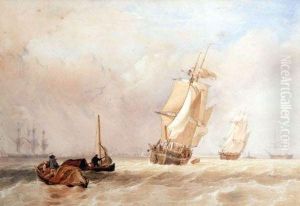 Shipping In Stormy Seas by William Clarkson Stanfield