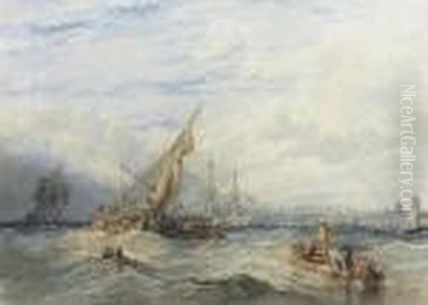 Shipping In Portsmouth Harbour by William Clarkson Stanfield