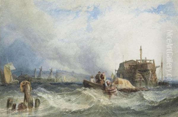 A Hulk With Other Shipping In The Medway - view 1