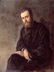Portrait of Gleb I. Uspensky (1843-1902) 1884 by Nikolai Aleksandrovich Yaroshenko